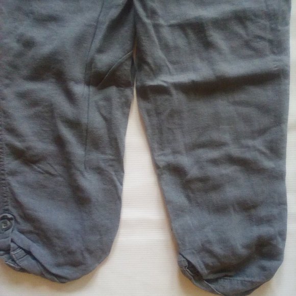 MATERNITY CAPRIS FULL PANEL BUTTON CUFFED GRAY - Picture 3 of 6